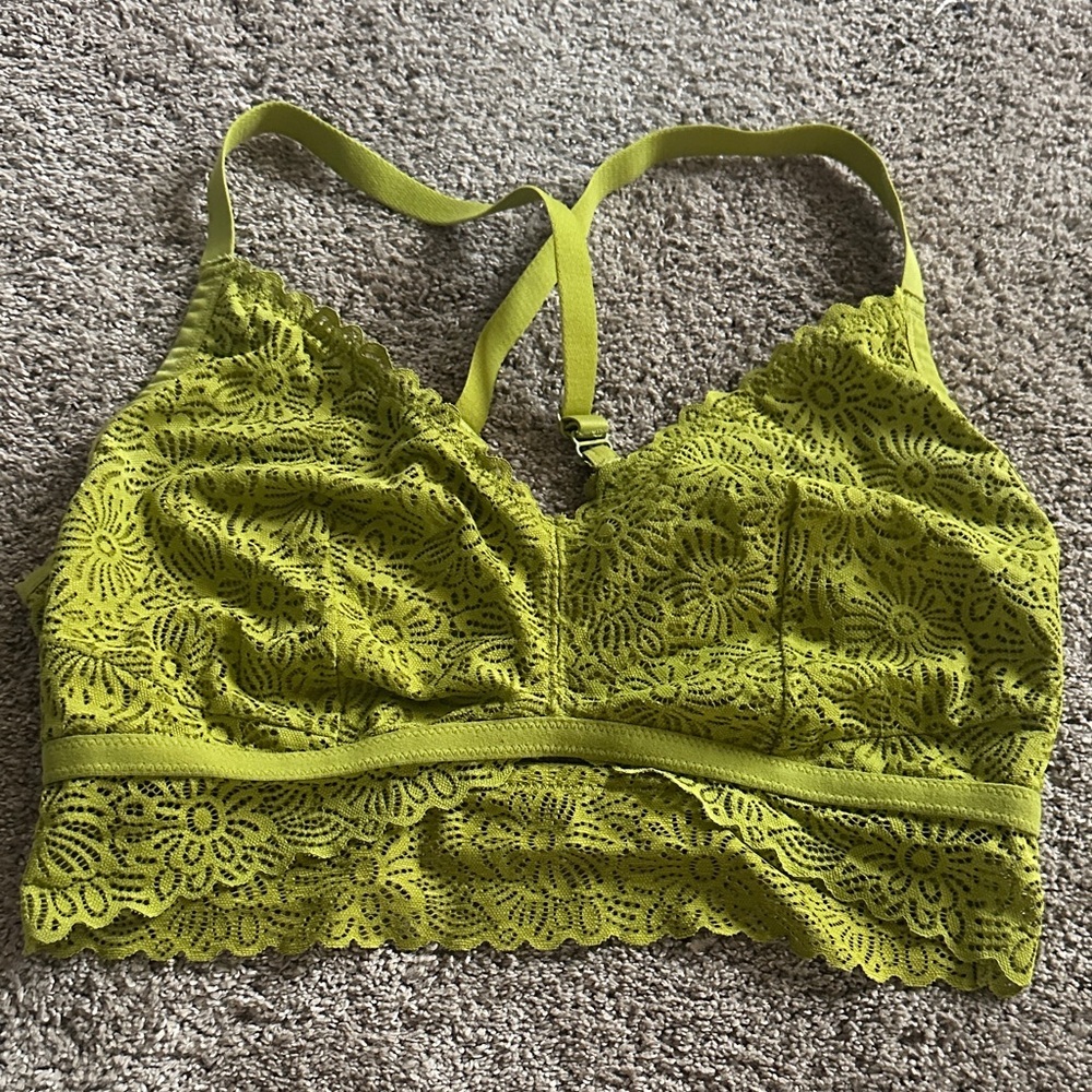 Lace Bralette in Olive Green